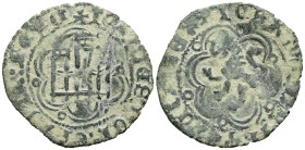 JUAN II (1406-1454). Blanca. (Ae. 1,81g/22mm). Cuenca. (Imperatrix J2:1.38; FAB-627). Anv: Castillo, debajo: cuenco, todo dentro de gráfila lobular, a...