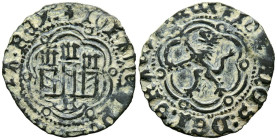JUAN II (1406-1454). Blanca. (Ae. 1,56g/22mm). Burgos. (Imperatrix J2:1.4; FAB-628). Anv: Castillo, debajo B, dentro de gráfila lobular, alrededor ley...