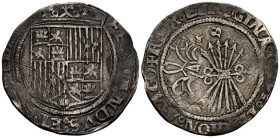 REYES CATÓLICOS (1474-1504). 1 Real. (Ar. 2,76g/25mm). S/D. Sevilla. (Cal-2019-408). MBC-. Bonita pátina.