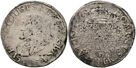 FELIPE II (1556-1598). 1 Escudo Felipe. (Ar. 33,67g/43mm). 1573. Amberes. (Vicenti 1200). MBC-. Plata agria.