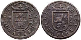 FELIPE III (1598-1621). 8 Maravedís. (Ae. 5,98g/28mm). 1604. Segovia. (Cal-2019-326). MBC.