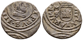 FELIPE IV (1621-1665). 4 Maravedís. (Ae. 0,86g/15mm). Fecha no visible. Madrid S. (Cal-2019-Tipo 76). MBC+. Acuñación desplazada.