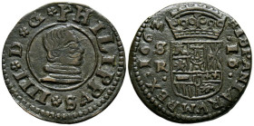 FELIPE IV (1621-1665). 16 Maravedís (Ae. 3,84g/25mm). 1663. Sevilla R. (Cal-2019-497). MBC+.