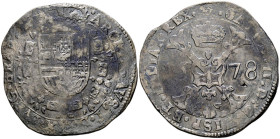 CARLOS II (1665-1700). Patagón. (Ar. 25,93g/44mm). 1678. Bruselas de Brabante. (Vicenti 416). MBC-.