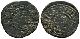 CARLOS II (1665-1700). 1 Sou. (Ae. 2,50g/18mm). S/D. Ibiza. (Cal-2019-6). MBC. Atractivo ejemplar.