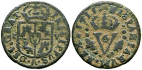 FELIPE V (1700-1746). 1 Sisó. (Ae. 5,70g/26mm). 1711. Valencia. (Cal-2019-13). MBC-.