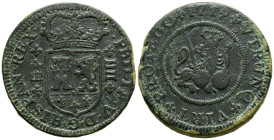 FELIPE V (1700-1746). 4 Maravedís. (Ae. 8,08g/26mm). 1719. Segovia. (Cal-2019-92). MBC.