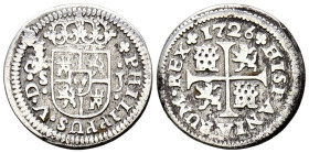 FELIPE V (1700-1746). 1/2 Real. (Ar. 1,31g/14mm). 1726. Sevilla J. (Cal-2019-335). BC+.