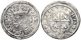 FELIPE V (1700-1746). 1 Real. (Ar. 2,42g/20mm). 1726. Madrid A. (Cal-2019-437). MBC. Oxidaciones limpiadas.