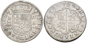 FELIPE V (1700-1746). 2 Reales. (Ar. 5,50g/27mm). 1725/4. Madrid A. (Cal-2019-779). MBC/MBC-.