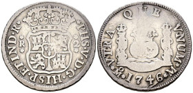 FELIPE V (1700-1746). 2 Reales. (Ar. 6,31g/27mm). 1746. México M. (Cal-2019-836). MBC-/BC+.