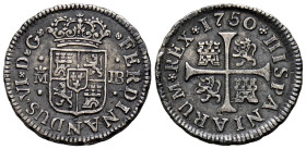 FERNANDO VI (1746-1759). 1/2 Real (Ar. 1,39g/15mm). 1750. Madrid JB. (Cal-2019-69). MBC+.