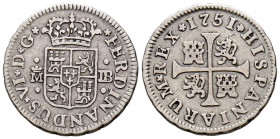 FERNANDO VI (1746-1759). 1/2 Real. (Ar. 1,50g/16mm). 1751. Madrid JB. (Cal-2019-70). MBC.