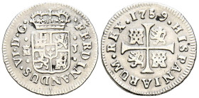 FERNANDO VI (1746-1759). 1/2 Real. (Ar. 1,35g/15mm). 1752. Madrid JB. (Cal-2019-71). BC+.