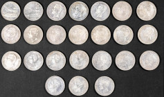CENTENARIO DE LA PESETA. Magnífico y variado conjunto formado por alrededor de 85 piezas con una mayoría de piezas en plata (más de 50) en todos los m...