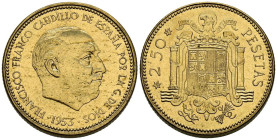 ESTADO ESPAÑOL (1936-1975). 2,50 Pesetas. (AlCu. 7,24g/25mm). 1953 *19-71. Madrid. (Cal-2019-90). EBC/EBC+.
