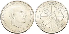 ESTADO ESPAÑOL. 100 Pesetas. (Ar. 19,16g/34mm). 1966 *19-69. Madrid. (Cal-2019-148). Palo curvo. EBC+.