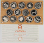 JUAN CARLOS I (1975-2014). I Serie Iberoamericana. Encuentro de Dos Mundos (1492-1992). 1991. FNMT. Estuche oficial completo conteniendo 14 monedas en...