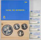 JUAN CARLOS I (1975-2014). III Centenario Casa de Borbón. 1999. FNMT. 4 Monedas con valores de 10.000 (1) y 2.000 Pesetas (3). PROOF. Incluye estuche ...