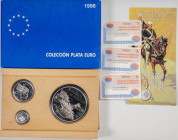 JUAN CARLOS I (1975-2014). Colección Plata Homenaje al Ejército. 3 piezas con valores de 25 Euros (1), 5 Euros (1) y 1 Euro (1). 1998. FNMT. FDC. Peso...