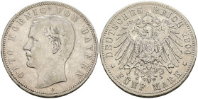 ALEMANIA. 5 Mark (Ar. 27,73g/38mm). 1904. Oton I. Munich D. (Km#915). MBC.