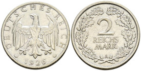 ALEMANIA. 2 Reichsmark (Ar. 9,95g/26mm). 1926. República de Weimar. Berlín A. (Km#45). MBC+.