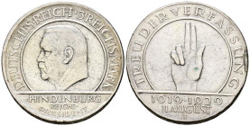 ALEMANIA. 3 Reichsmark (Ar. 14,91g/30mm). 1929. República de Weimar. Hamburgo. J. (Km#63). MBC.