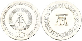 ALEMANIA. 10 Mark (Ar. 17,00g/31mm). 1971. RDA. Alberto Durero. (Km#31). EBC+.