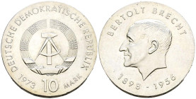 ALEMANIA. 10 Mark (Ar. 16,93g/31mm). 1973. RDA. Bertolt Brecht. (Km#45). EBC.