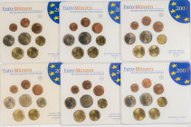 ALEMANIA. Conjunto de 33 blísters y eurosets de los años 2002, 2003 y 2004 con todas las cecas acuñadoras: Berlín (A), Munich (D), Sttutgart (F), Karl...