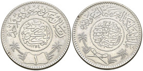 ARABIA SAUDÍ. 1 Riyal. (Ar. 11,63g/30mm). 1935. (1354H). Ibn Sa'ud. (Km#18). EBC.