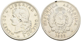 ARGENTINA. 50 Centavos (Ar. 12,51g/30mm). 1883. (Km#28). MBC+.