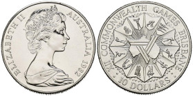 AUSTRALIA. 10 Dollars (Ar. 19,94g/34mm). 1982. XII Juegos de la Commonwealth. (Km#75). SC.