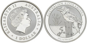 AUSTRALIA. 1 Dollar. (Ar. 31,35g/40mm). 2016. Kookaburra. (Km#3238). PROOF.