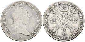 AUSTRIA. 1/4 Kronenthaler (Ar. 7,12g/30mm). 1788. Joseph II. Kremnica B. Países Bajos Austriacos. (Km#38). BC+/MBC.