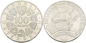 AUSTRIA. 100 Schilling (Ar. 23,82g/36mm). 1979. Festival y Congress Hall en Bregenz. (Km#2945). EBC+.