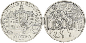 AUSTRIA. 10 Euros (Ar. 17,28g/32mm). 2002. Castillo de Ambras. (Km#3096). SC.
