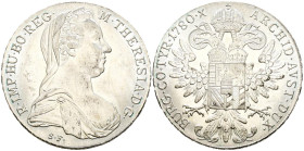 AUSTRIA, María Teresa. 1 Thaler. (Ar. 28,10g/41mm). 1780. Reacuñación moderna. (Km#T1). EBC+.