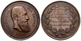 BÉLGICA, Leopoldo II (1865-1909). Medalla. (Ae. 41,33g/51mm). S/D. Grabador: Devigne Hant. Inscripción al reconocimiento personal y profesional en rev...