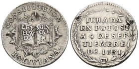 BOLIVIA. Medalla. (Ar. 3,51g/19mm). 1831. Proclamación de la Constitución. (Fonbrobert 9498). MBC.