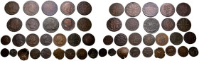 MONARQUÍA ESPAÑOLA. Interesante y variado conjunto formado por 41 piezas en plata y cobre con una gran variedad de módulos, fechas y reinados represen...