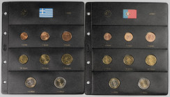 EUROS. Álbum pardo formado por 11 hojas con series completas y diferentes y con una gran variedas de países (Portugal, Grecia, Italia, Alemania, Finla...
