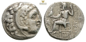 Kings of Thrace, Lysimachos. AR Drachm. In the name and types of Alexander III of Macedon. 'Kolophon', circa 305-281 BC. (3.75g, 16.6mm 12h.) Head of ...