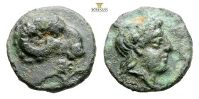Troas, Kebren AE Circa 400-310 BC. (0.81g, 9..7mm 9h.)Laureate head of Apollo to right / Head of ram to right; K below. BMC 23-27; SNG Copenhagen 263-...