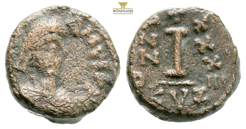 Justinian I. Kyzikos. AE 10 Nummi AD 527-565 (4.35g. 28.4mm) Contemporary imitat...