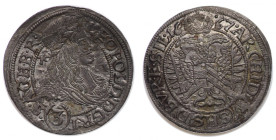 Śląsk, Leopold I, 3 krajcary 1667 SHS, Wrocław, SIL