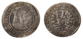 Śląsk,Oleśnica, Sylwiusz Fryderyk, 6 Krajcarów 1674 SP
