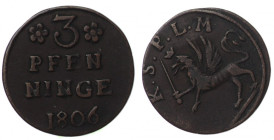 Pomorze, Gustaw IV Adolf, 3 fenigi 1806, Strzałów