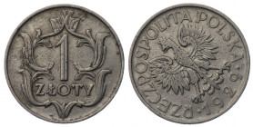 Polka, 1 złoty 1929 - delikatna skrętka