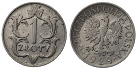 Polka, 1 złoty 1929 - delikatna skrętka